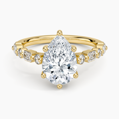 Kensington Half Coverage Diamond Ring (1/2 ct. tw.) - Pear Cut Center Stone