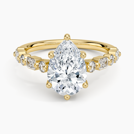 Kensington Half Coverage Diamond Ring (1/2 ct. tw.) - Pear Cut Center Stone
