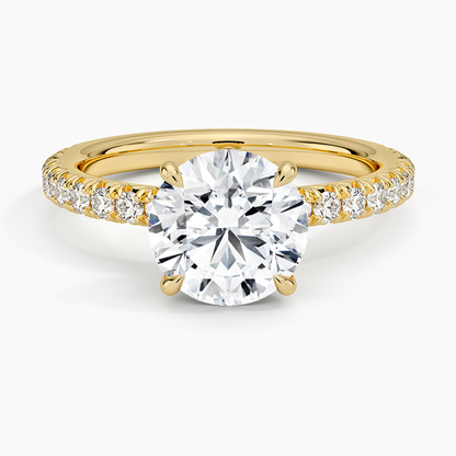 Amelie Three-Quarter Coverage Diamond Ring - Round Center Stone