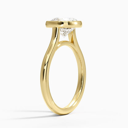 Luna 2mm Bezel Ring - Cushion Cut Center Stone