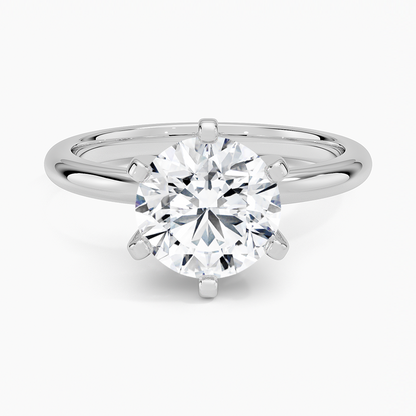Comfort Fit 2mm Six-Prong Solitaire Ring - Round Center Stone
