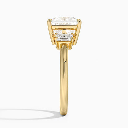 Rhiannon Emerald Cut Three Stone Diamond Ring (1/2 ct. tw.) - Princess Cut Center Stone