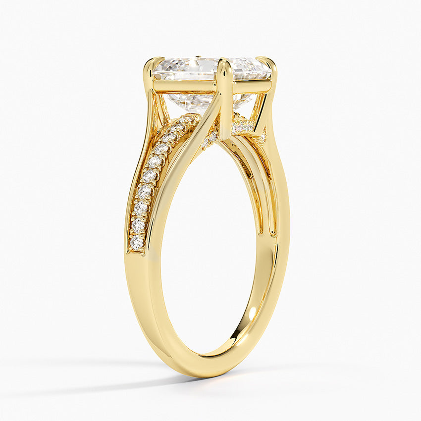 Tressa Split Shank Diamond Ring - Asscher Cut Center Stone