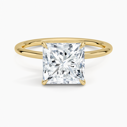 Entwined Solitaire Ring - Princess Cut Center Stone