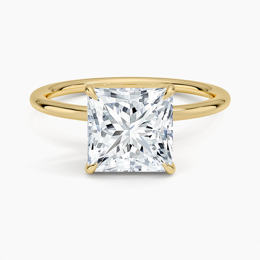 Entwined Solitaire Ring - Princess Cut Center Stone