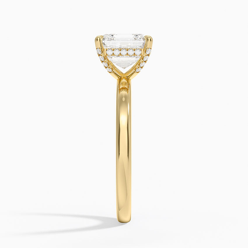 Lumiere 2mm Diamond Ring (1/8 ct. tw.) - Asscher Cut Center Stone
