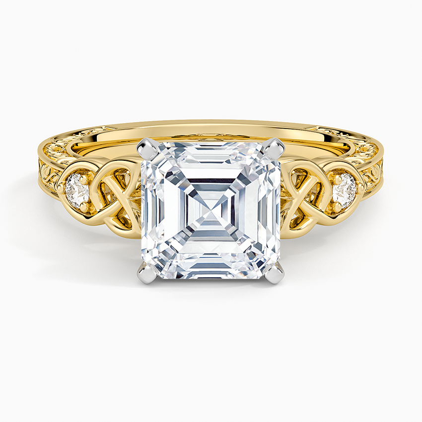 Aberdeen Celtic Diamond Ring - Asscher Cut Center Stone