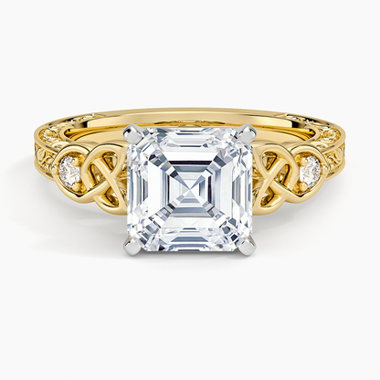 Aberdeen Celtic Diamond Ring - Asscher Cut Center Stone