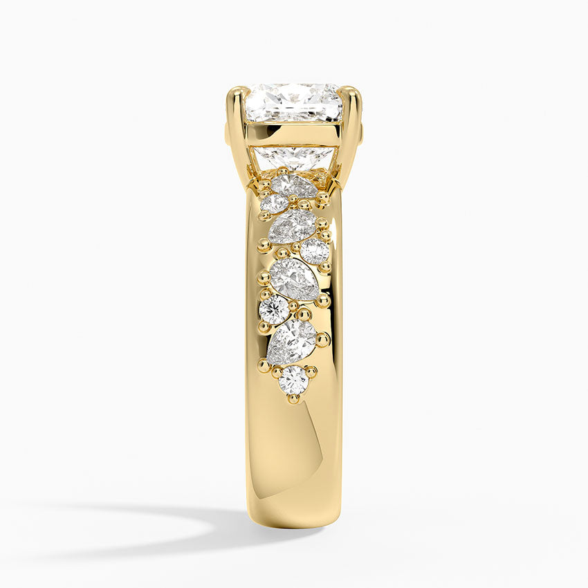 Mosaic Olivetta Three-Quarter Coverage Diamond Ring (1/2 ct. tw.) - Cushion Cut Center Stone