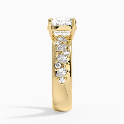Mosaic Olivetta Three-Quarter Coverage Diamond Ring (1/2 ct. tw.) - Cushion Cut Center Stone