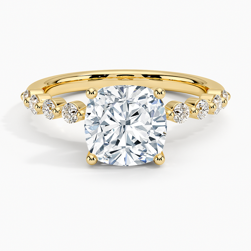 Marseille Half Coverage Diamond Ring (1/4 ct. tw.) - Cushion Cut Center Stone