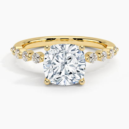 Marseille Half Coverage Diamond Ring (1/4 ct. tw.) - Cushion Cut Center Stone