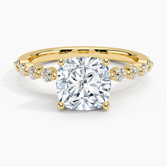 Marseille Half Coverage Diamond Ring (1/4 ct. tw.) - Cushion Cut Center Stone