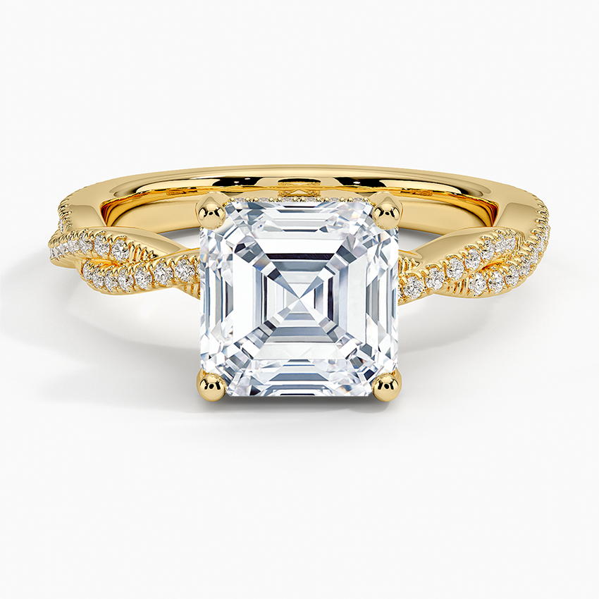 Adorned Luxe Petite Twisted Vine Diamond Ring - Asscher Cut Center Stone