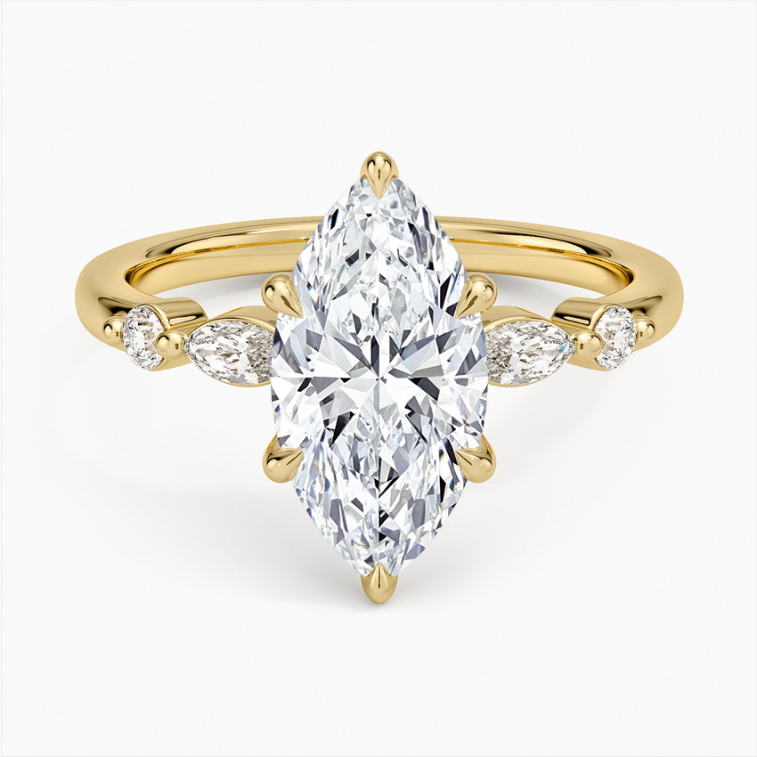 Versailles One-Quarter Coverage Diamond Ring - Marquise Center Stone