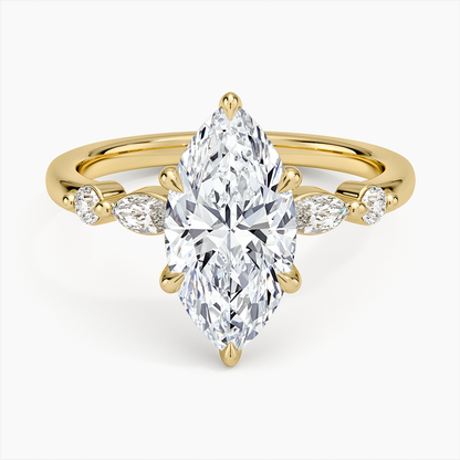 Versailles One-Quarter Coverage Diamond Ring - Marquise Center Stone