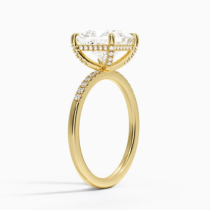 Viviana One-Quarter Coverage Diamond Ring - Princess Cut Center Stone