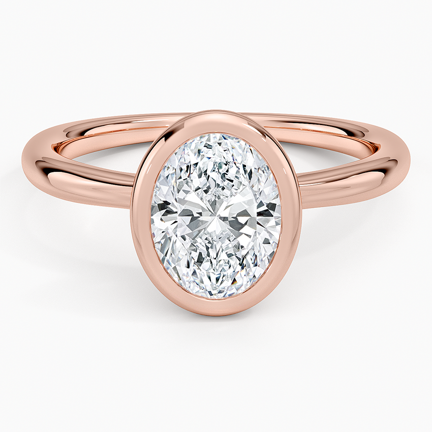 Freesia Bezel Solitaire Ring - Oval Center Stone