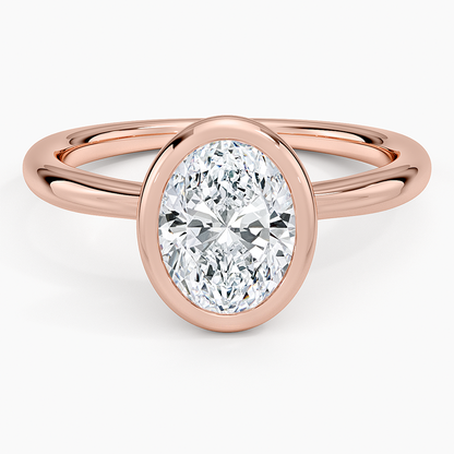 Freesia Bezel Solitaire Ring - Oval Center Stone