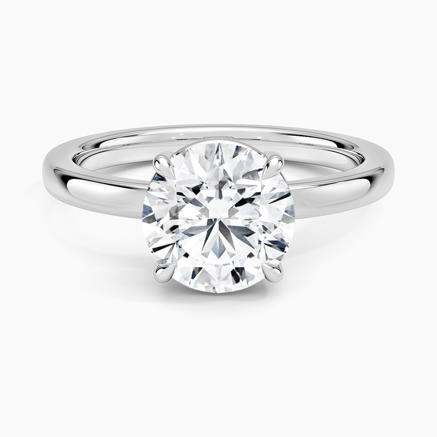 Dara Low-Profile Solitaire Ring - Round Center Stone