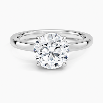 Dara Low-Profile Solitaire Ring - Round Center Stone
