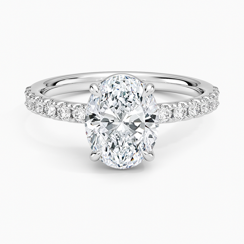 Dara Low-Profile Diamond Ring - Oval Center Stone