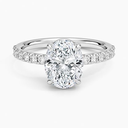 Dara Low-Profile Diamond Ring - Oval Center Stone