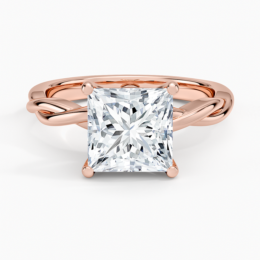 Twisted Vine Solitaire Ring - Princess Cut Center Stone