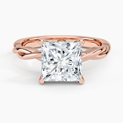 Twisted Vine Solitaire Ring - Princess Cut Center Stone