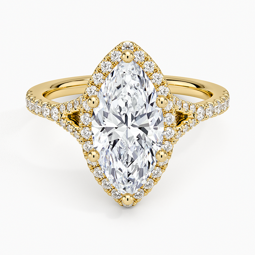 Joy Half Coverage Diamond Ring - Marquise Cut Center Stone