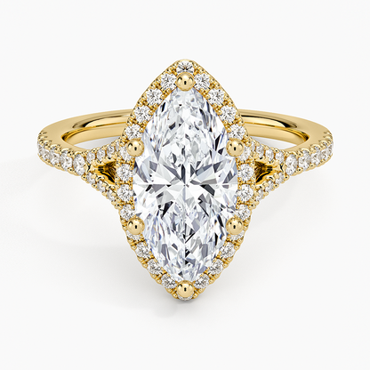 Joy Half Coverage Diamond Ring - Marquise Cut Center Stone