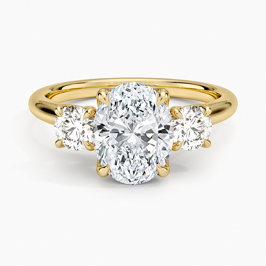 Elodie Perfect Fit Three Stone Diamond Ring (1/2 ct. tw.) - Oval Center Stone