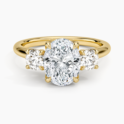 Elodie Perfect Fit Three Stone Diamond Ring (1/2 ct. tw.) - Oval Center Stone