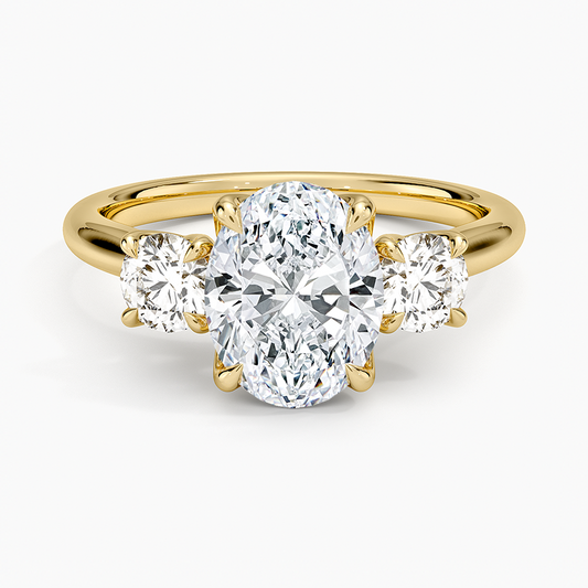 Elodie Perfect Fit Three Stone Diamond Ring (1/2 ct. tw.) - Oval Center Stone