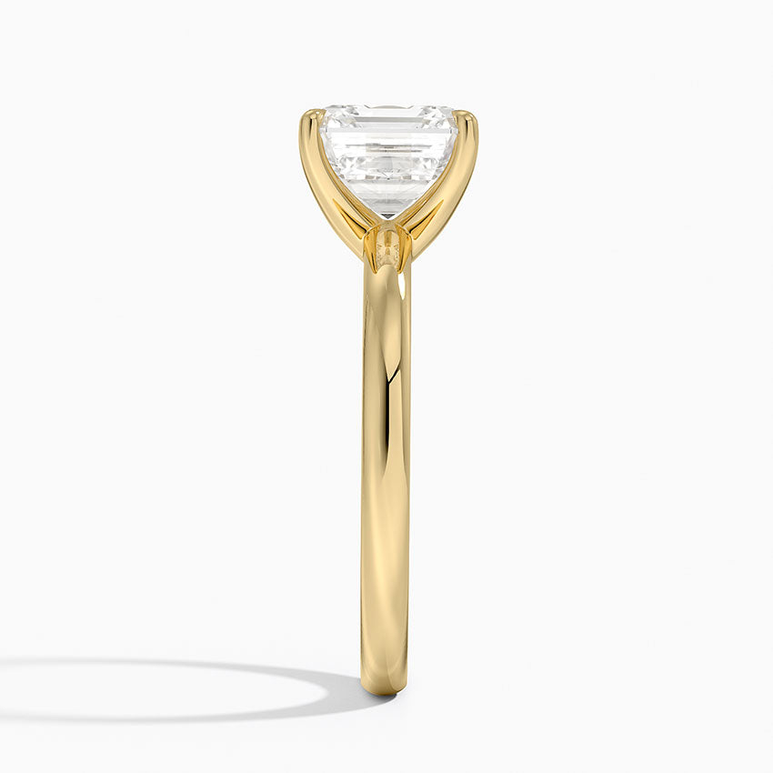 Fairmined 2mm Solitaire Ring - Asscher Cut Center Stone