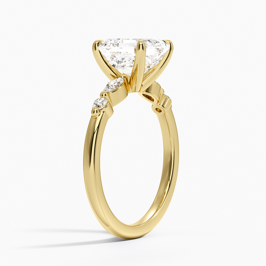 Versailles One-Quarter Coverage Diamond Ring - Asscher Cut Center Stone