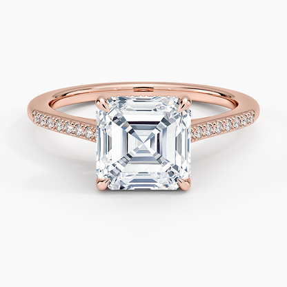 Lissome Half Coverage Diamond Ring - Asscher Cut Center Stone