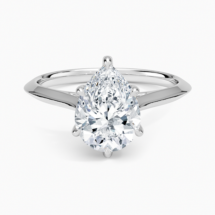 Piper Knife Edge Solitaire Ring - Pear Center Stone