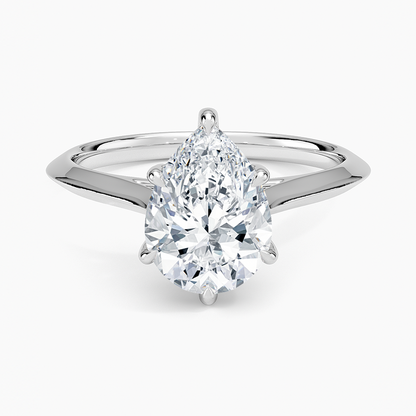 Piper Knife Edge Solitaire Ring - Pear Center Stone