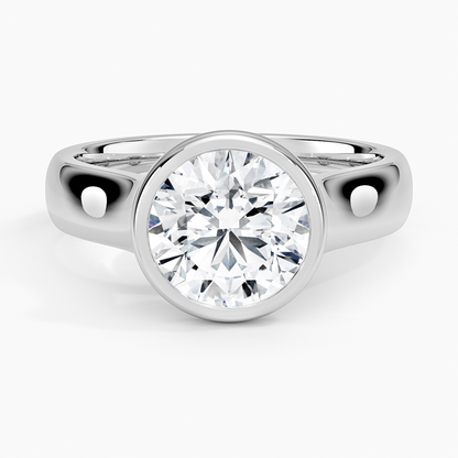 Luna 4mm Bezel Ring - Round Center Stone