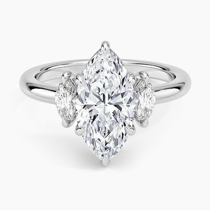 Sasha Three Stone Marquise Diamond Ring (1/3 ct. tw.) - Marquise Center Stone