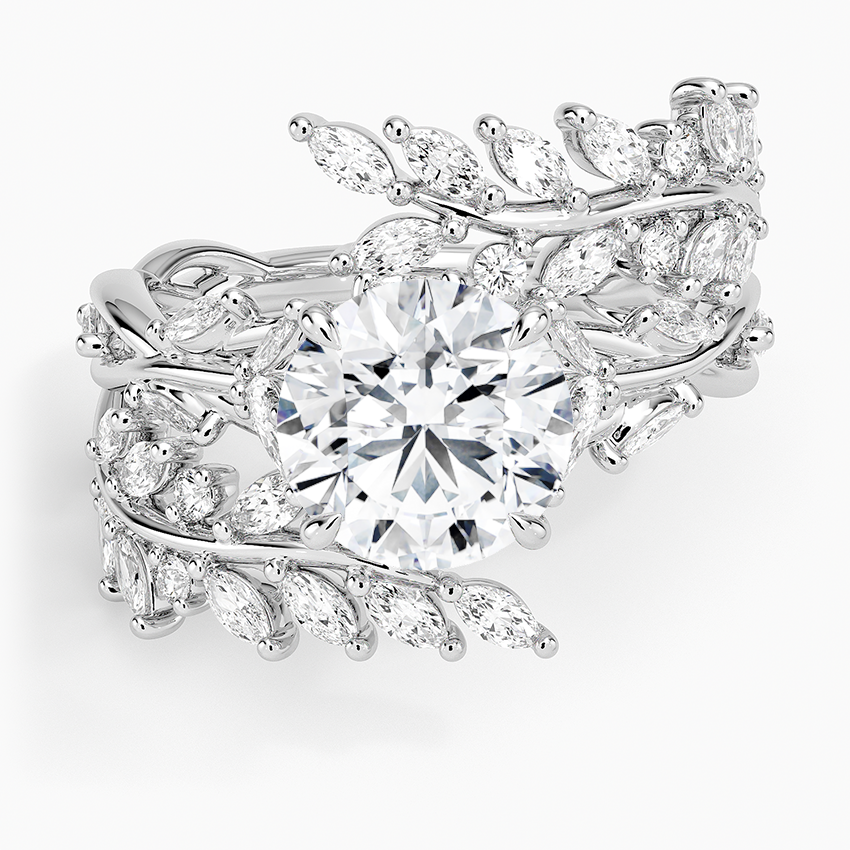 Secret Garden Wrap Diamond Ring - Round Center Stone