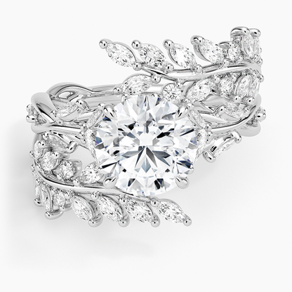 Secret Garden Wrap Diamond Ring - Round Center Stone