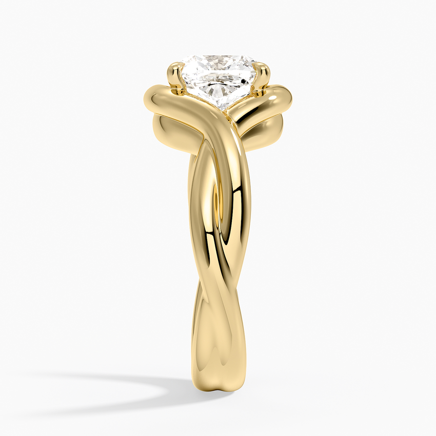 Bypass Twist Bezel Solitaire Diamond Ring - Old Mine Cut Center Stone