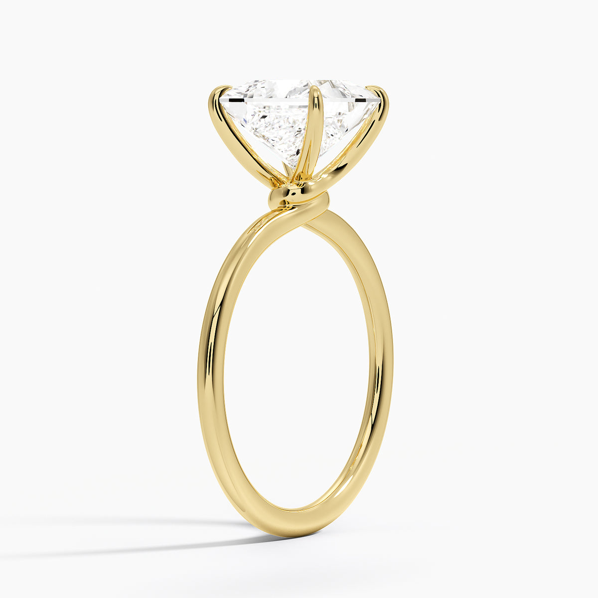 Entwined Solitaire Ring - Princess Cut Center Stone