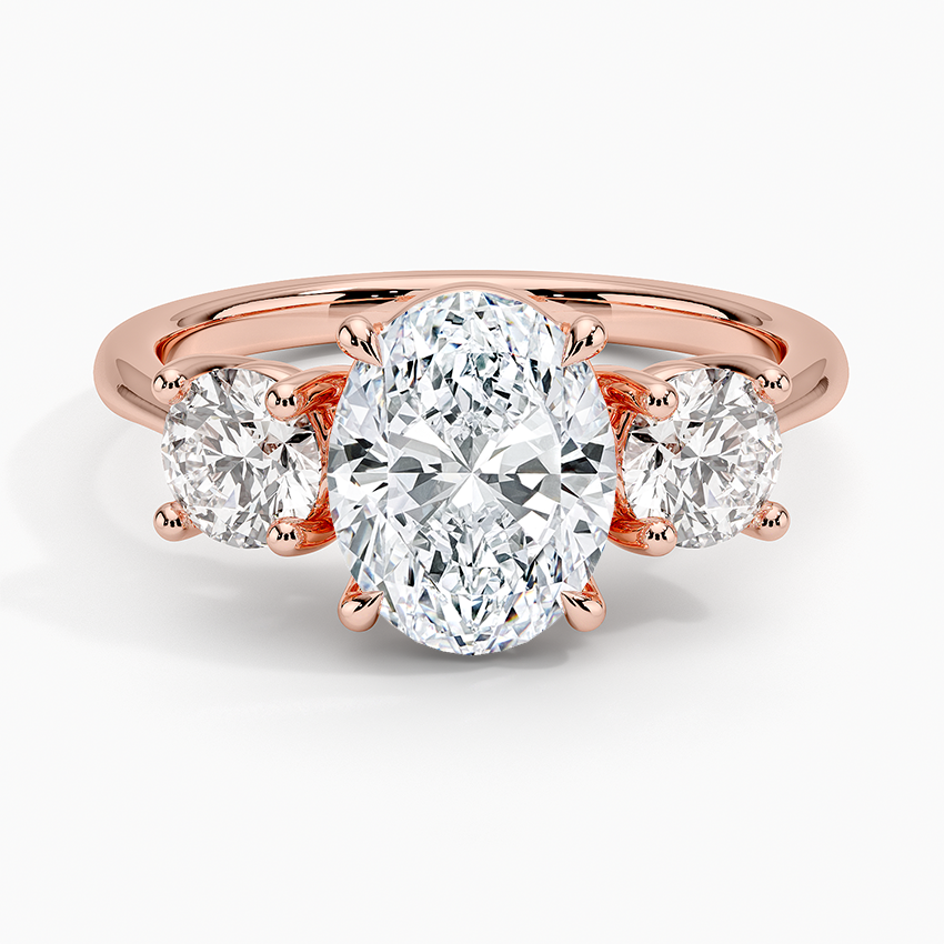 Luxe Selene Three Stone Diamond Ring (2/3 ct. tw.) - Oval Center Stone