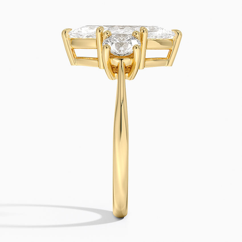 Luxe Selene Three Stone Diamond Ring (2/3 ct. tw.) - Marquise Center Stone