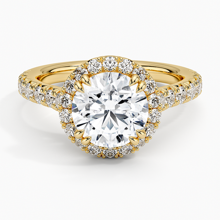 Sienna Halo Half Coverage Diamond Ring (2/3 ct. tw.) - Round Center Stone