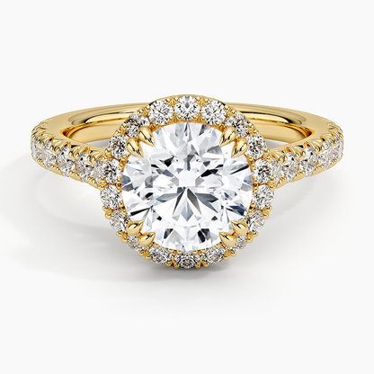 Sienna Halo Half Coverage Diamond Ring (2/3 ct. tw.) - Round Center Stone