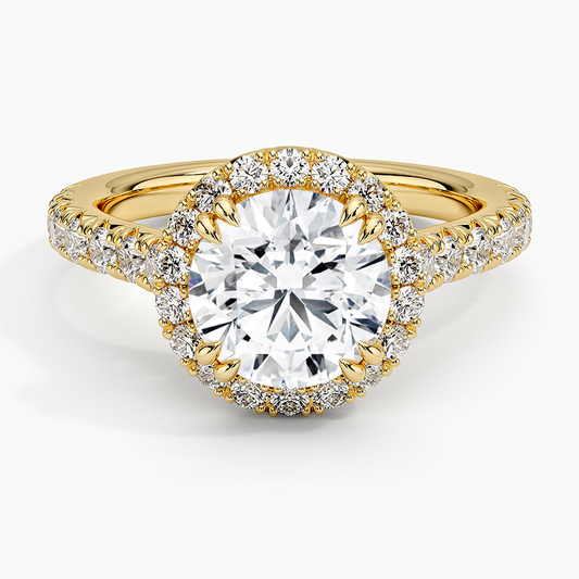 Sienna Halo Half Coverage Diamond Ring (2/3 ct. tw.) - Round Center Stone